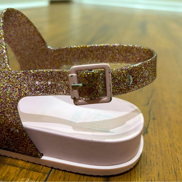 MINI MELISSA Pink Glitter Cosmic Sandals, Girls Size 1 - Picture 6 of 11